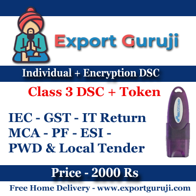 Class 3 Individual Encryption Lowest Price IEC GST PF DSC MCA DSC