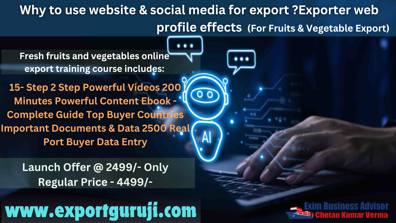 Why to use website & social media for export ?  Exporter web profile effects